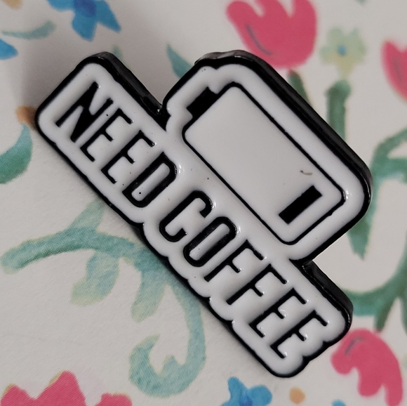 Need Coffee Low Battery Enamel Pin - Picture 3 of 10